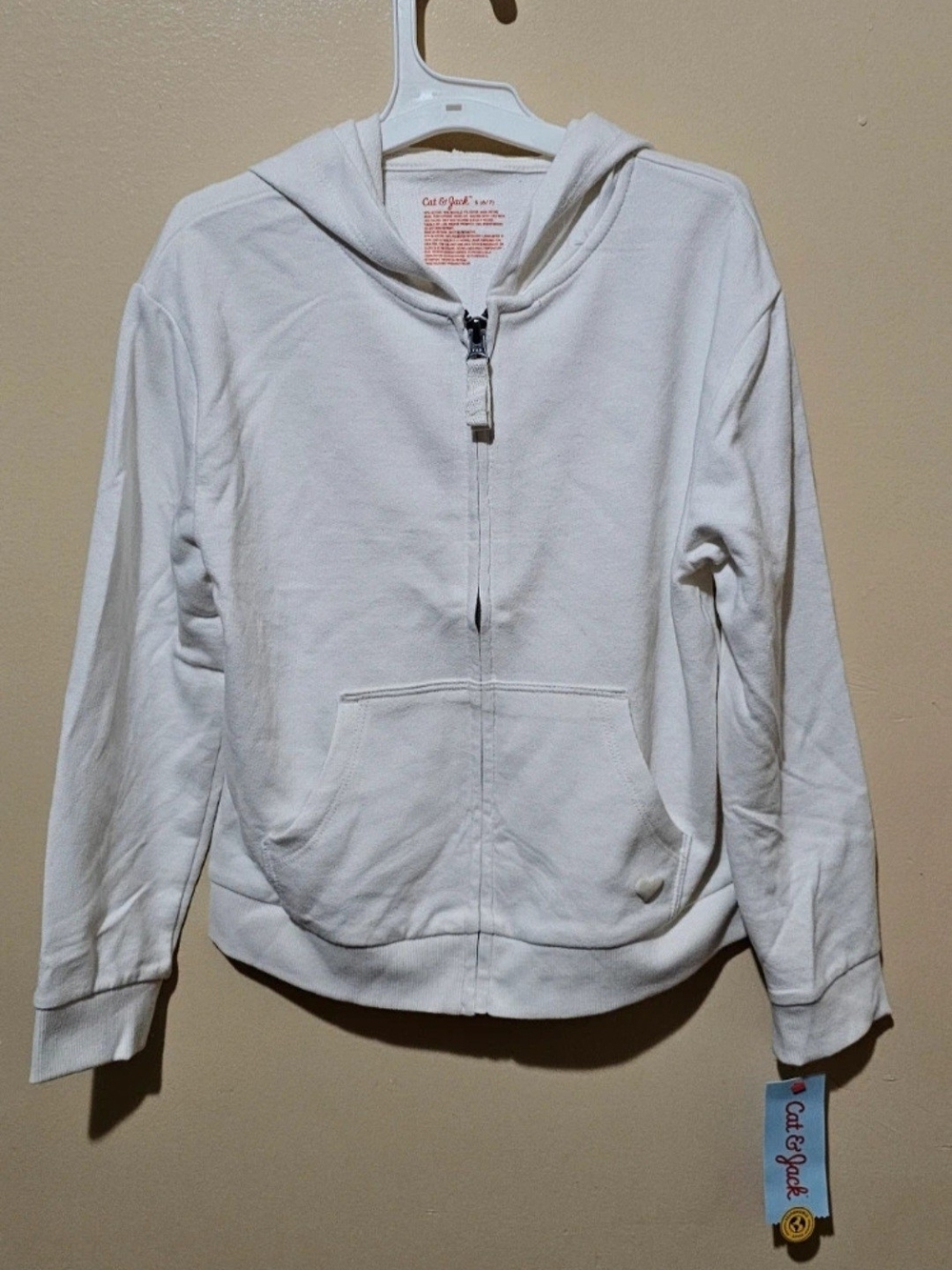 Cat & Jack White Kids Full-Zip Hooded Jacket